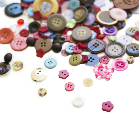 Scrambled Assortment Bag of Buttons for Arts & Crafts, Decoration, Collections, Sewing Different Colors and Sizes 3/8