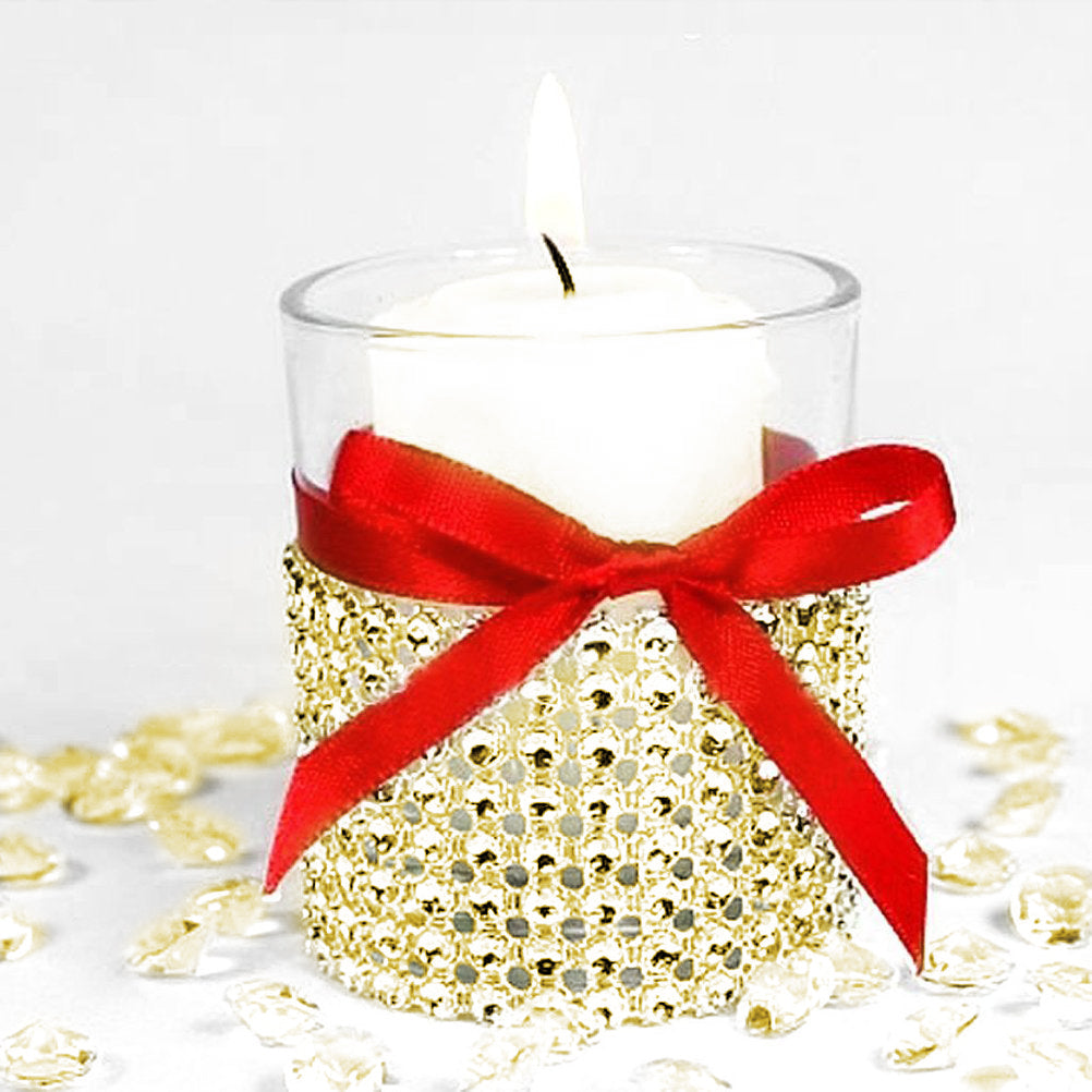 Gold Rhinestone Ribbon Mesh Wrap for Wreaths (10 Yards, 2 Pack) –  BrightCreationsOfficial