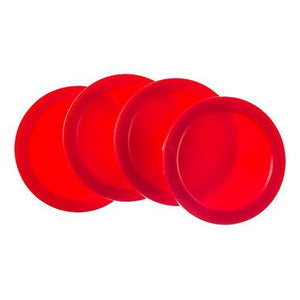 Home Air Hockey Red Replacement 2.5" Pucks for Game Tables, Equipment, Accessories (4 Pack)