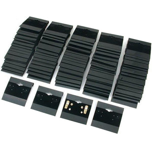 Black Velvet Plastic Display Cards for Earrings, Jewelry Accessories, 2" x 2" (100 Pk)