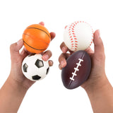 Sports Themed Mini Stress Balls Squeeze Foam for Anxiety Relief, Relaxation, Party Favor Toy, Gifts 12 Pack