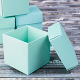 Small Square Cube Gift Boxes with Lids Robin's Egg Blue 2" x 2" x 2" (10 Pack)