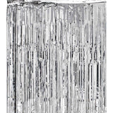 Metallic Foil Fringe Shiny Curtains for Party, Prom, Birthday, Event Decoration Backdrop 3 foot x 8 foot (1 Curtain)