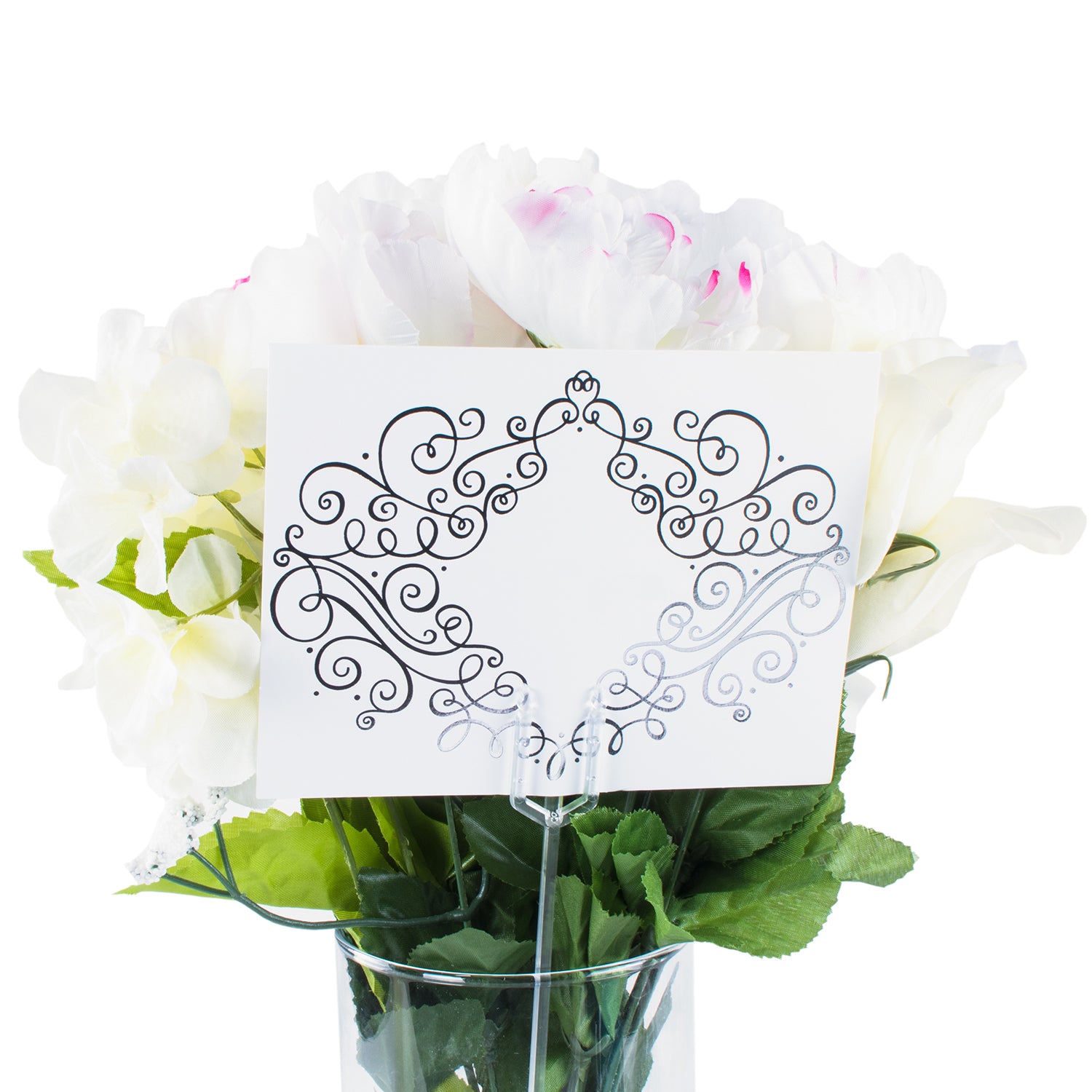 Floral Card Holder Picks 9 13 Straight Head Flower Pick Plastic Heart Fork  Shape Head for Card Photos Wedding Birthday Party Decoration 