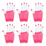 Fingerless Fishnet Neon Gloves (12 Pack)