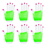 Fingerless Fishnet Neon Gloves (12 Pack)
