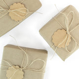 Brown Craft Scalloped Paper Label Tags with Twine String (100 Pack)