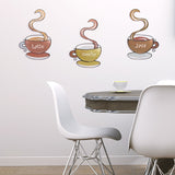 Coffee House Cups 3D Metal Wall Art