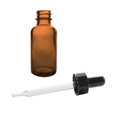 1oz Glass Bottles with Glass Eye Dropper Dispenser (6 Pack) (Amber)