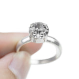 Silver Faux Diamond Engagement Rings (36 Pack)