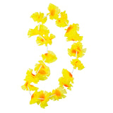 Hawaiian Ruffled Simulated Colorful Silk Flower Leis Necklaces (12 Pack)