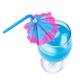 Multicolored Tropical Print Umbrella Disposable Straws (48 Pack)