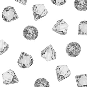Acrylic Clear Ice Rock Faux Diamond Crystals (60 Pieces)