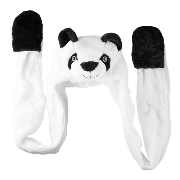 Panda Bear Plush Animal Winter Hat (Long)