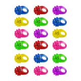 Flashing Colorful LED Light Up Jelly Rubber Rings (18 Pack)