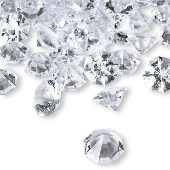 2 Pounds of 25 Carat Clear Acrylic Faux Diamonds Decorations