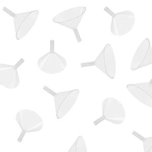 Small Clear Plastic Mini Funnels (12 Pack)