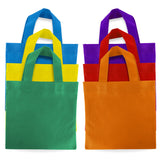 Assorted Colorful Solid Blank Canvas Party Gift Tote Bags (12 Bags) (8" Inches)