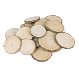 Mini Assorted Size Natural Color Tree Bark Wood Slices (5-8cm, 20pcs)