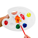 White Plastic Artist Paint Palettes with Thumb Hole Grip (4 Pack, 8.5" x 6.5")