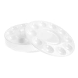 White Plastic Artist Round Paint Palettes Wheel Color Tray (12 Pack, 6.75")