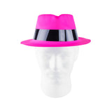 12 Pack Neon Mafia Style Gangster Fedora Dress Hats