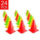7.5" Bright Neon Orange, Yellow, Red, Green Sports Cones (24 Pack)